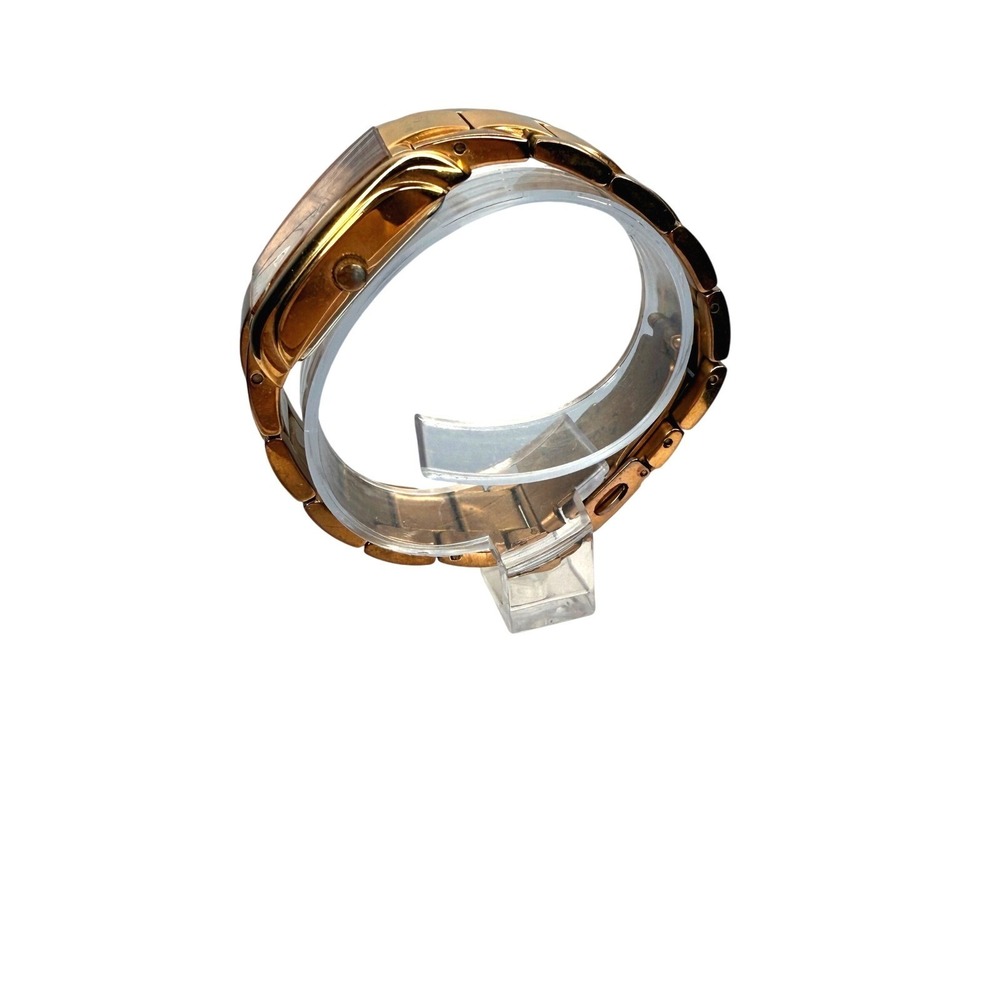 Fossil Women's Rose Gold-Tone Rectangular Quartz Watch Stylish Bracelet Strap - Picture 7 of 7